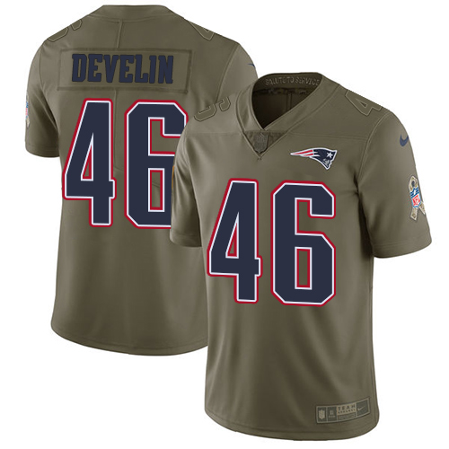 Nike Patriots #46 James Develin Olive Men's Stitched NFL Limited Salute To Service Jersey
